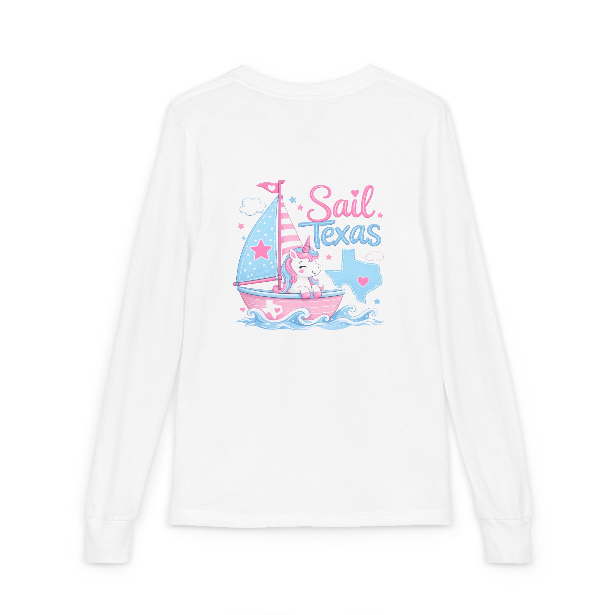 "Skye" Girls Sail Texas Unicorn Long-Sleeve Tee - Image 4