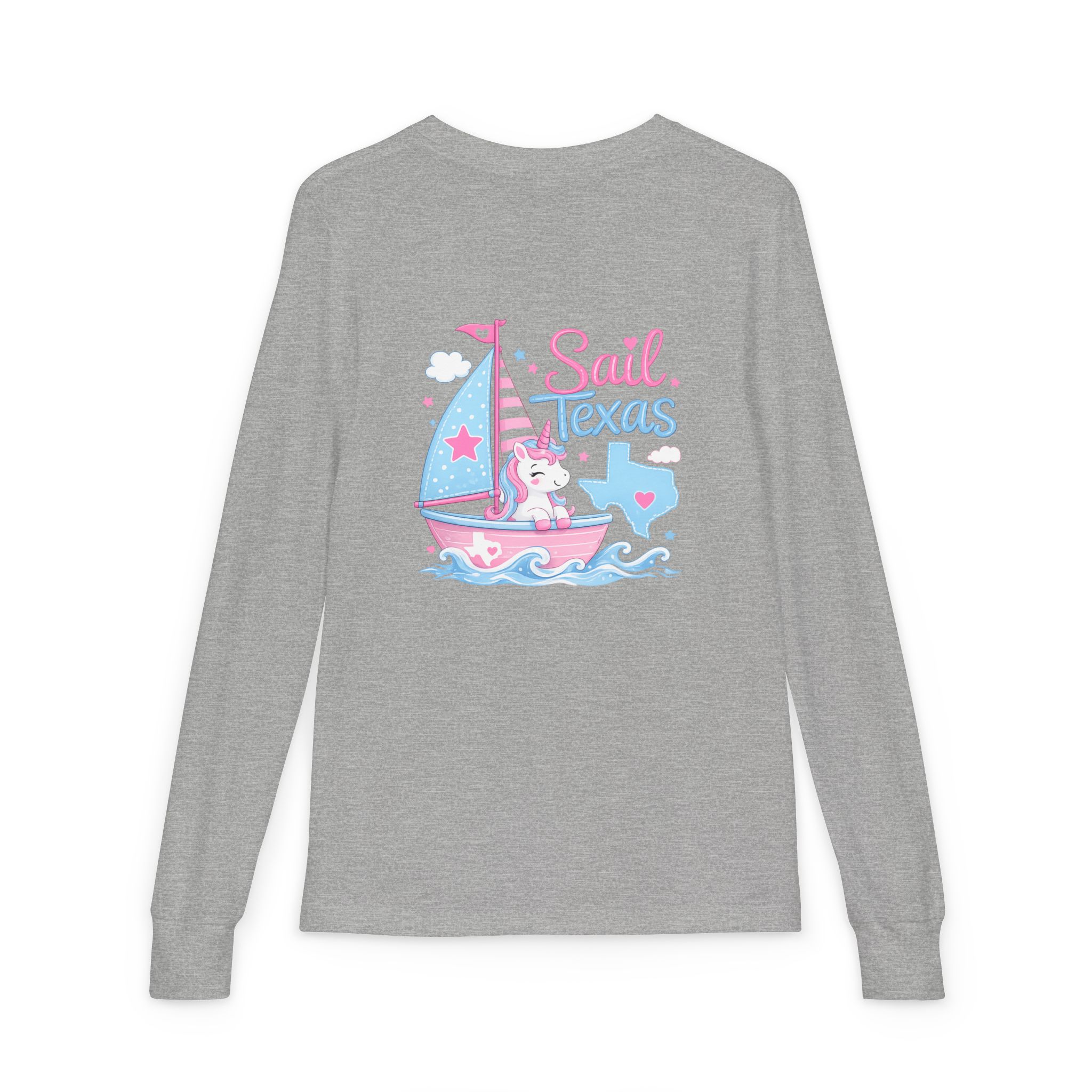 "Skye" Girls Sail Texas Unicorn Long-Sleeve Tee - Image 6