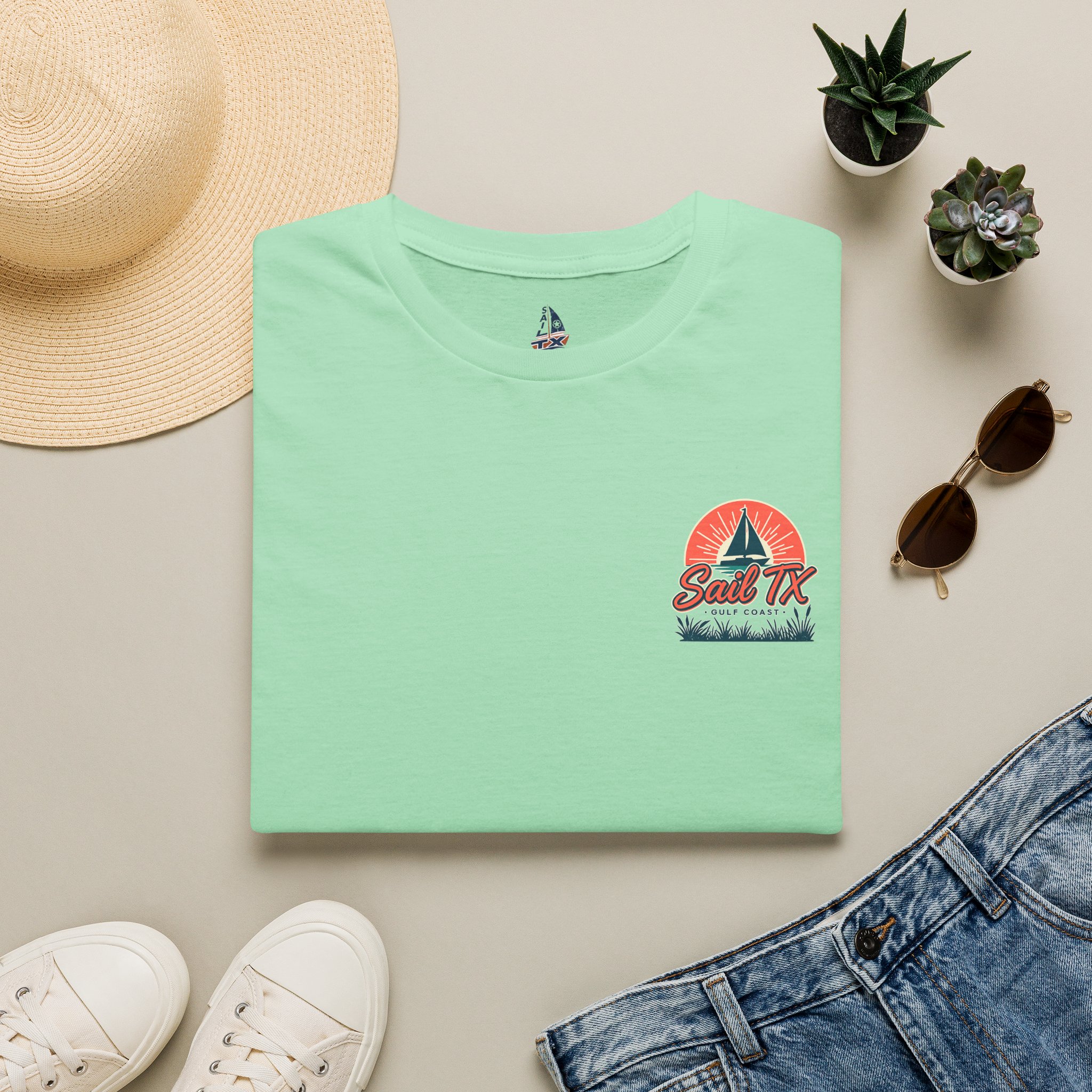 Sail TX T‑Shirt — Retro Sunset Sailboat Graphic - Image 13