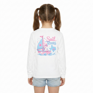 "Skye" Girls Sail Texas Unicorn Long-Sleeve Tee