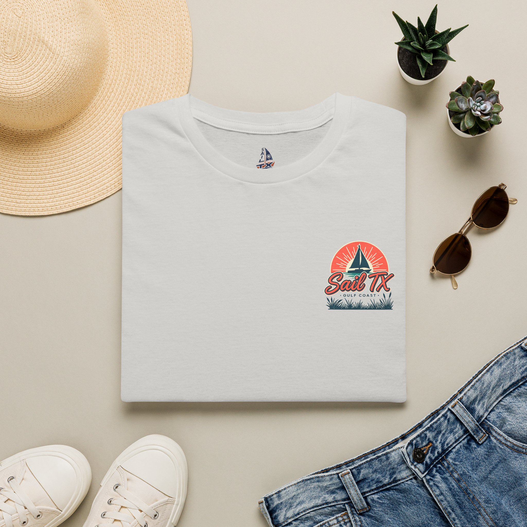 Sail TX T‑Shirt — Retro Sunset Sailboat Graphic - Image 5